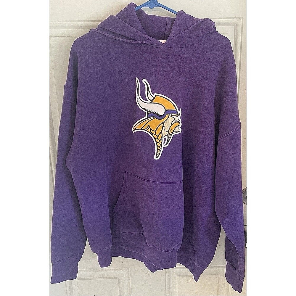 Vintage Minnesota Vikings Purple Big Graphic NFL Hoodie Size XL-2XL